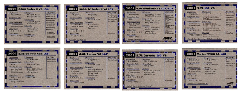 Illustration for article titled This Old Deck of GM Engine and Transmission Trading Cards is Incredibly Nerdy